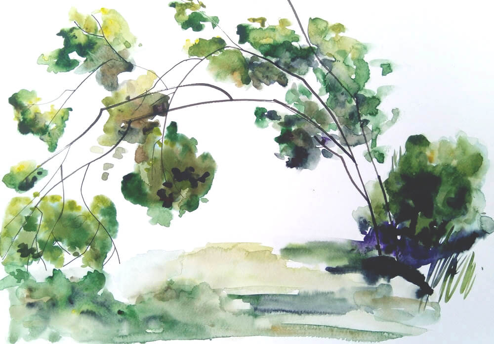 watercolor_akvarell__Párbeszéd_Conversation_30x40cm