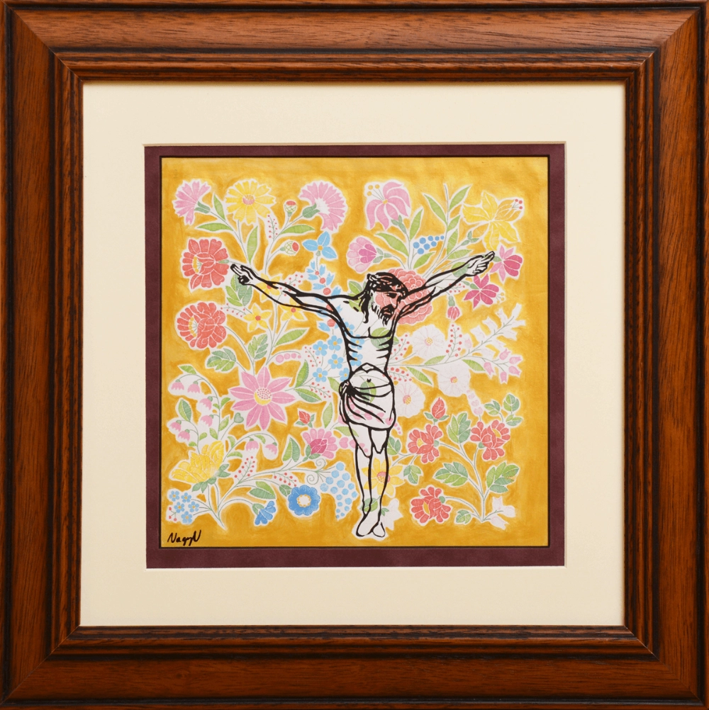 Home Altar - contemporary linocut on paper