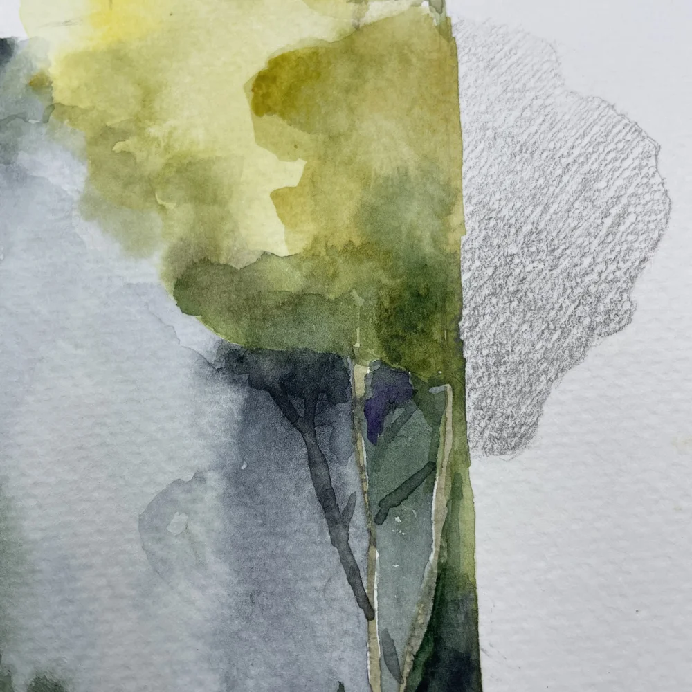Foliage Church IV. - original watercolor painting