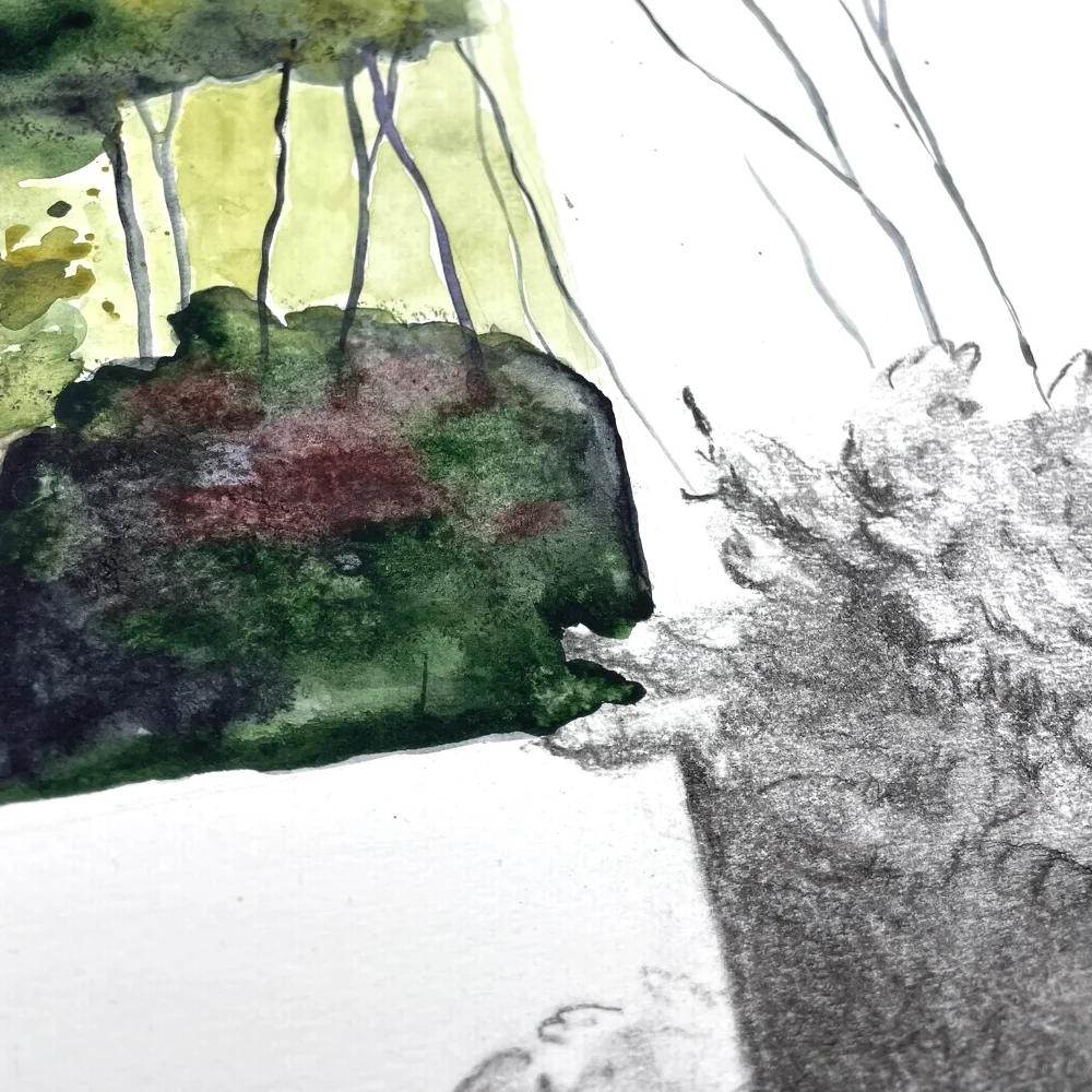 Foliage Churches VI. - original watercolor painting
