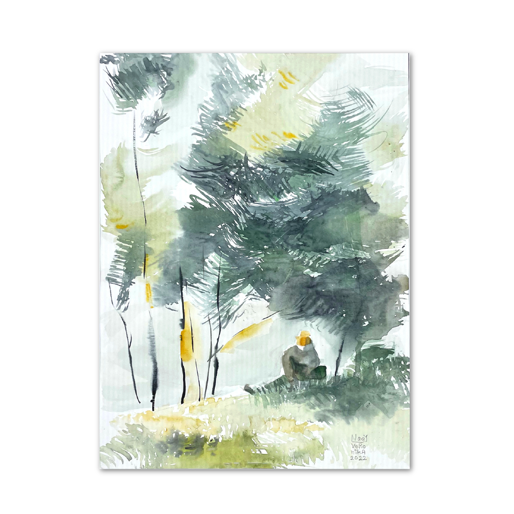 Outside - original watercolor painting